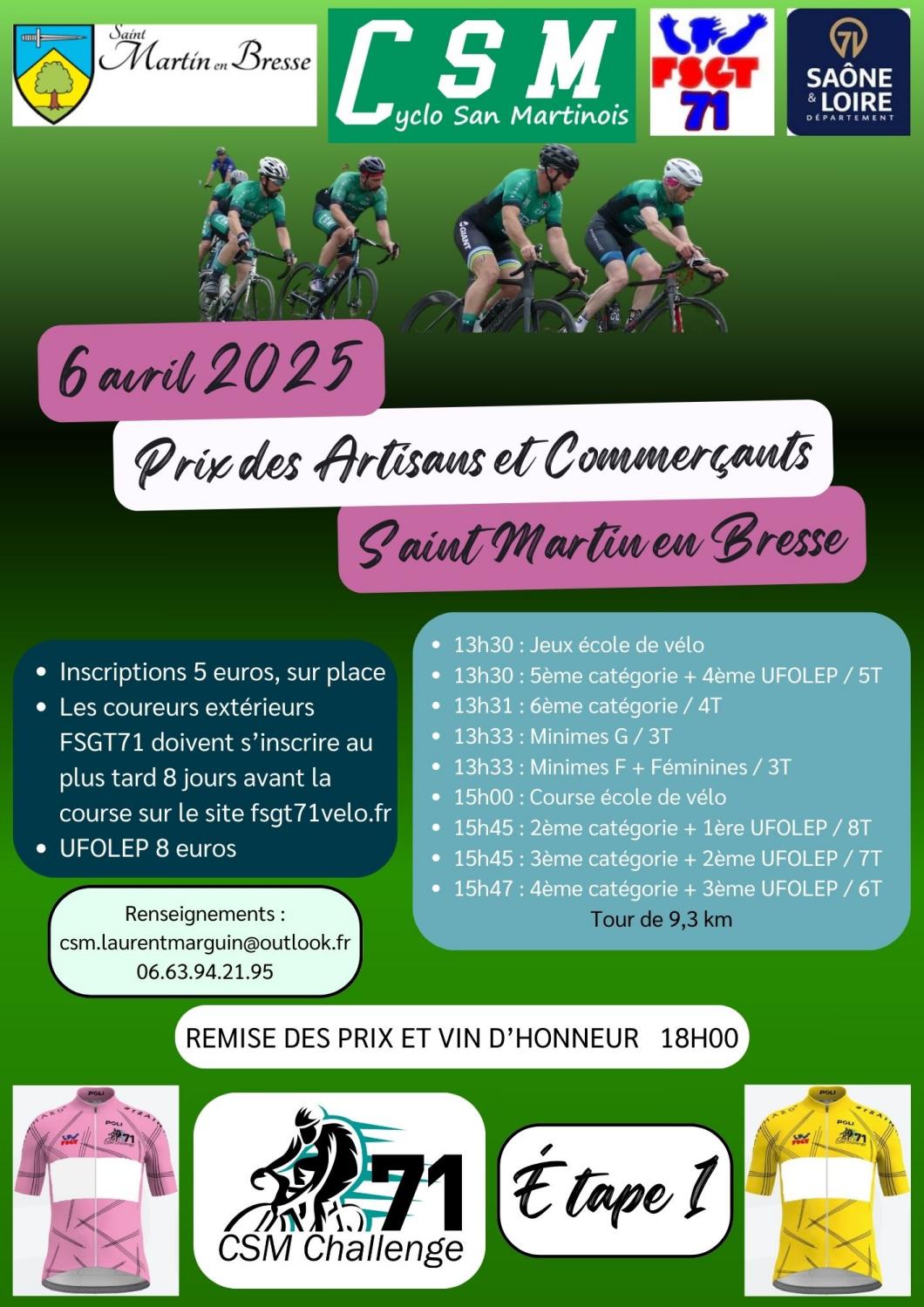 CSM Challenge71 2025 Etape 1 Prix artisans commercants St Martin