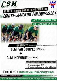 Championnat contre-la-montre FSGT par équipes, CLM par équipes et CLM individuel